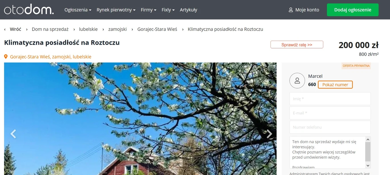 Dom Ilony Ostrowskiej na sprzedaż