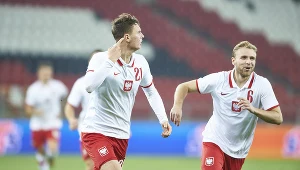 Tymoteusz Puchacz z Lecha Poznań w meczu reprezentacji U-21
