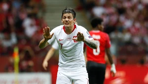 Dawid Kownacki w meczu Polski z Austrią