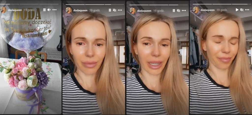 Doda płacze na widok prezentu (Screen: instagram.com/dodaqueen/)