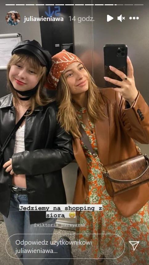 Julia Wieniawa z siostrą Wiktorią wybierające się na zakupy fot. https://www.instagram.com/juliawieniawa/