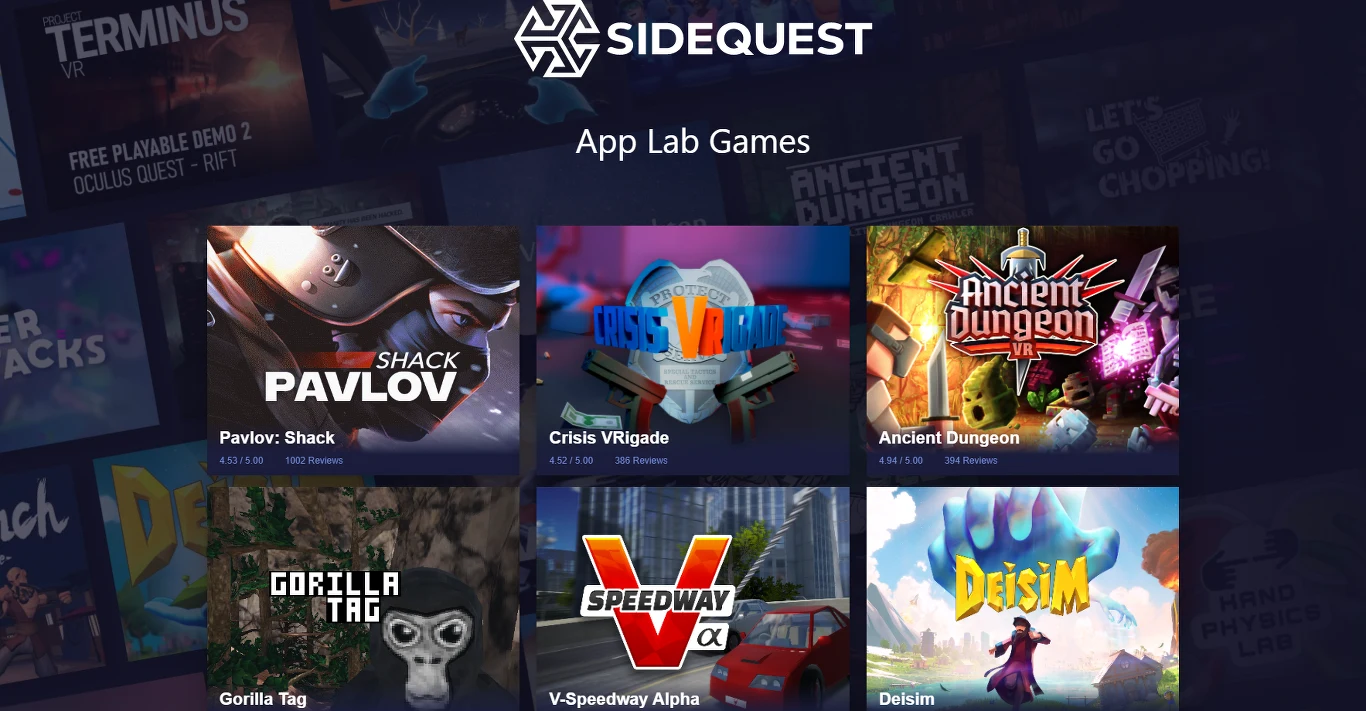 Sidequest App Lab oferuje pozycje inne niż w sklepie Oculusa - ich instalacja nadal jest oficjalna i nie wymaga dodatkowych operacji lub specjalnego konta deweloperskiego Sidequest App Lab oferuje pozycje inne niż w sklepie Oculusa - ich instalacja nadal jest oficjalna i nie wymaga dodatkowych operacji lub specjalnego konta deweloperskiego