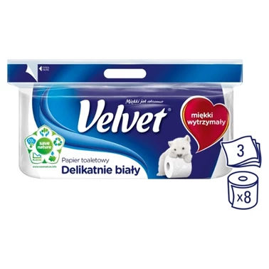 Velvet Delikatnie Biały Papier toaletowy 8 rolek - 4
