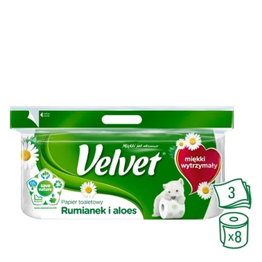 Velvet Rumianek i Aloes Papier toaletowy 8 rolek - 4