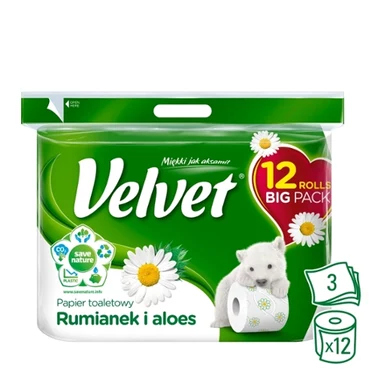 Velvet Rumianek i aloes Papier toaletowy 12 rolek - 4