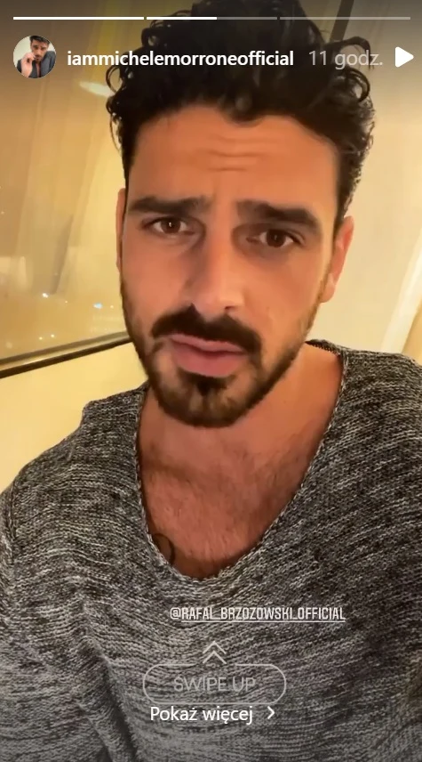 Michele Morrone na Instagramie prosił fanów o głosy dla Brzozowskiego fot. https://www.instagram.com/iammichelemorroneofficial/ Michele Morrone na Instagramie prosił fanów o głosy dla Brzozowskiego fot. https://www.instagram.com/iammichelemorroneofficial/