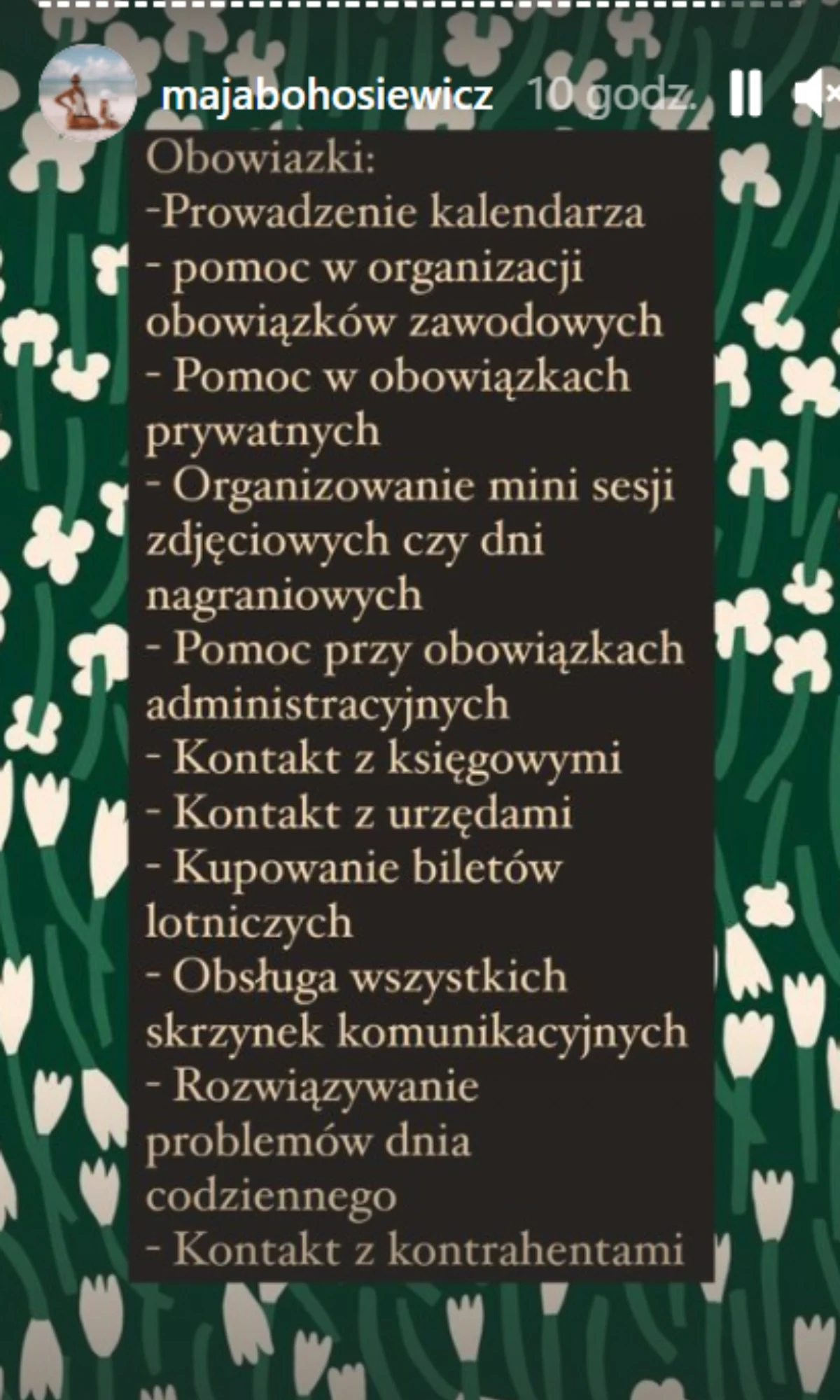 Maja Bohosiewicz szuka asystentki, fot. https://www.instagram.com/majabohosiewicz/ Maja Bohosiewicz szuka asystentki, fot. https://www.instagram.com/majabohosiewicz/