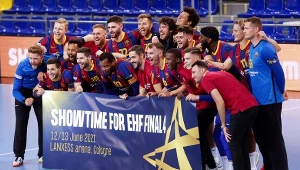 Radość piłkarzy ręcznych Barcelony