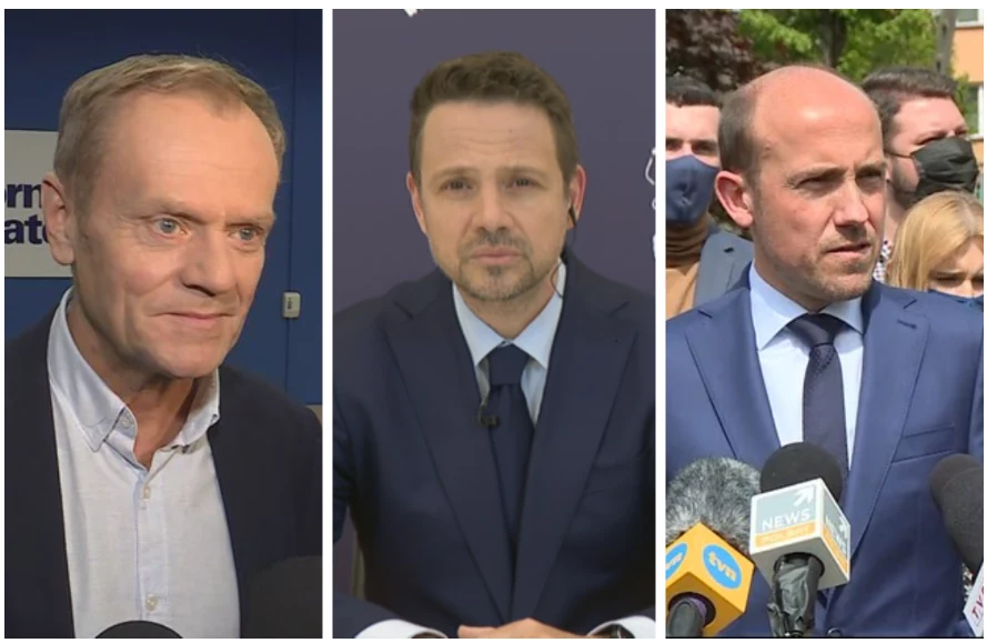 Donald Tusk, Rafał Trzaskowski i Borys Budka Donald Tusk, Rafał Trzaskowski i Borys Budka