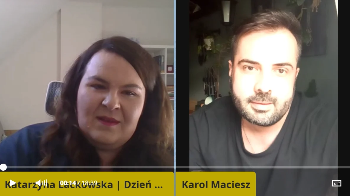 Karol w rozmowie z dziennikarką Karol w rozmowie z dziennikarką