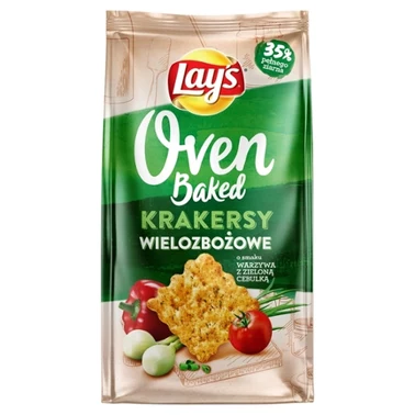 Lay's Oven Baked Krakersy wielozbożowe o smaku warzywa z zieloną cebulką 80 g - 3