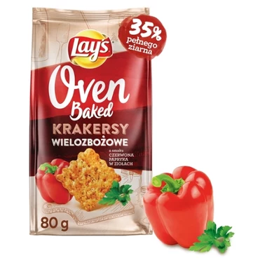 Lay's Oven Baked Krakersy wielozbożowe o smaku czerwona papryka w ziołach 80 g - 3