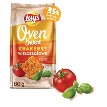 Lay's Oven Baked Krakersy wielozbożowe o smaku pomidor z bazylią 80 g - 3