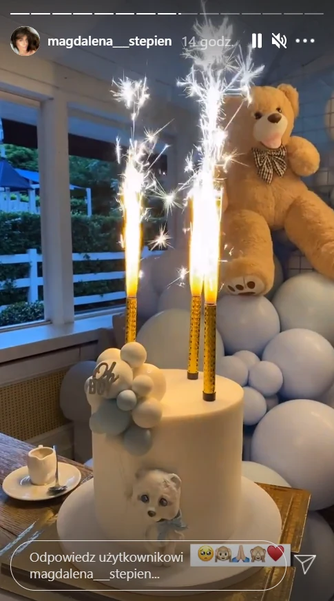 Był też oczywiście tort z niebieskimi dekoracjami, https://www.instagram.com/magdalena___stepien/