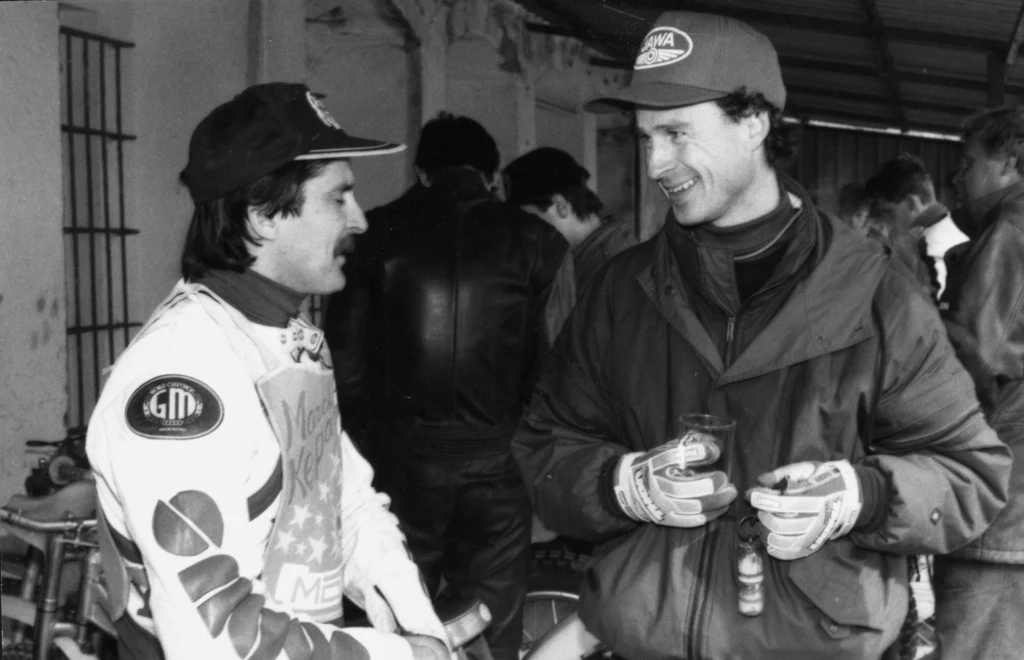 Marek Kępa i Hans Nielsen przed meczem Motoru Marek Kępa i Hans Nielsen przed meczem Motoru
