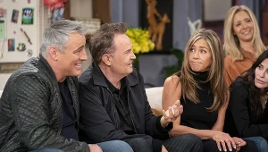 Matt LeBlanc (L) na planie programu "Przyjaciele: Spotkanie po latach"