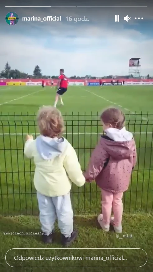 Klara Szczęsna i Liam Szczęsny wspólnie kibicują ojcom! https://www.instagram.com/marina_official/