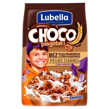 Lubella Mlekołaki Choco piegołaki Zbożowe chrupki w kształcie ciasteczek o smaku czekoladowym 500 g - 0