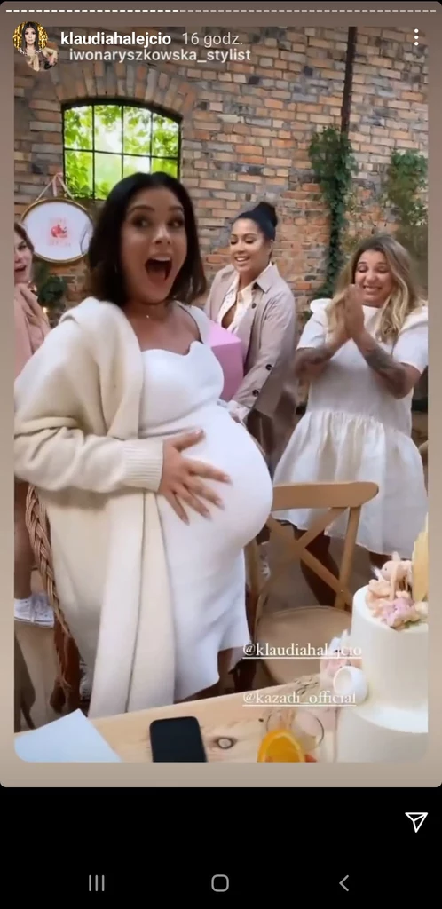 Klaudia Halejcio całą relację ze swojego baby shower zamieściła na InstaStories 