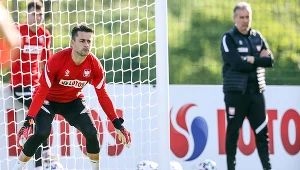 Łukasz Fabiański na treningu reprezentacji Polski