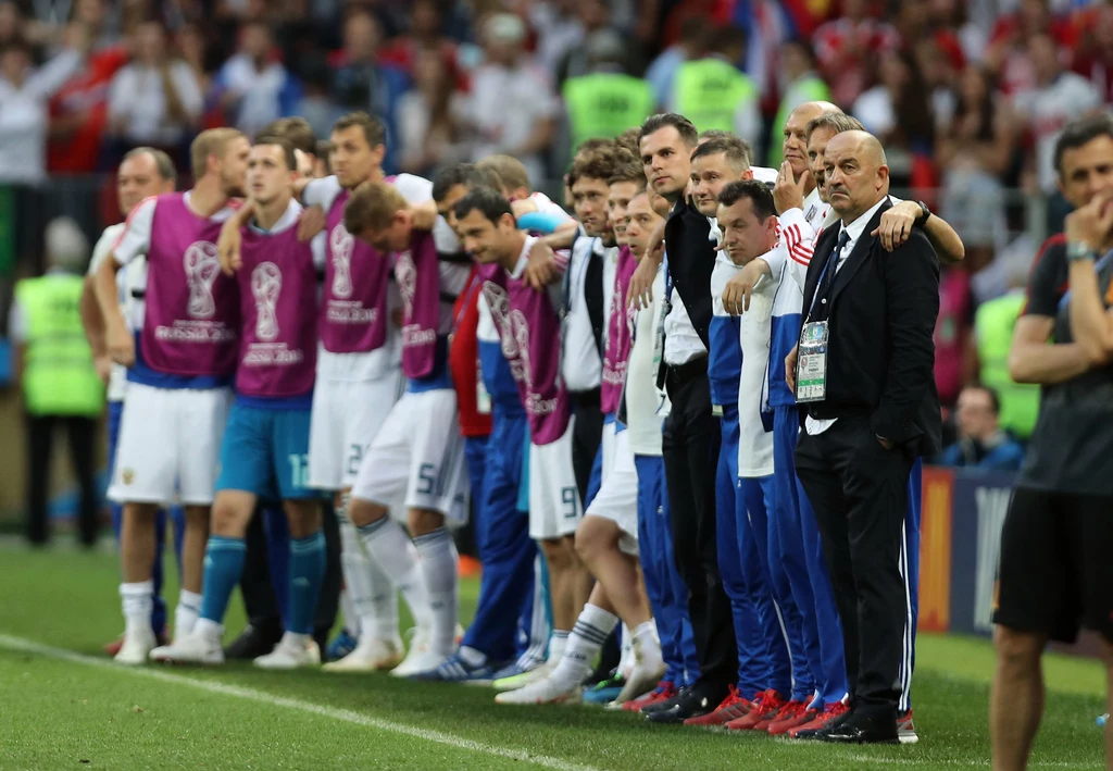 Reprezentacja Rosji w meczu z Hiszpanią na mundialu 2018 roku