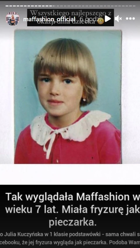 Julia Kuczyńska w wieku 7 lat fot. https://www.instagram.com/maffashion_official/ Julia Kuczyńska w wieku 7 lat fot. https://www.instagram.com/maffashion_official/