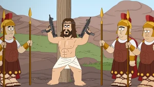 Scena z serialu "Paradise PD" (odcinek "Trigger Warning")