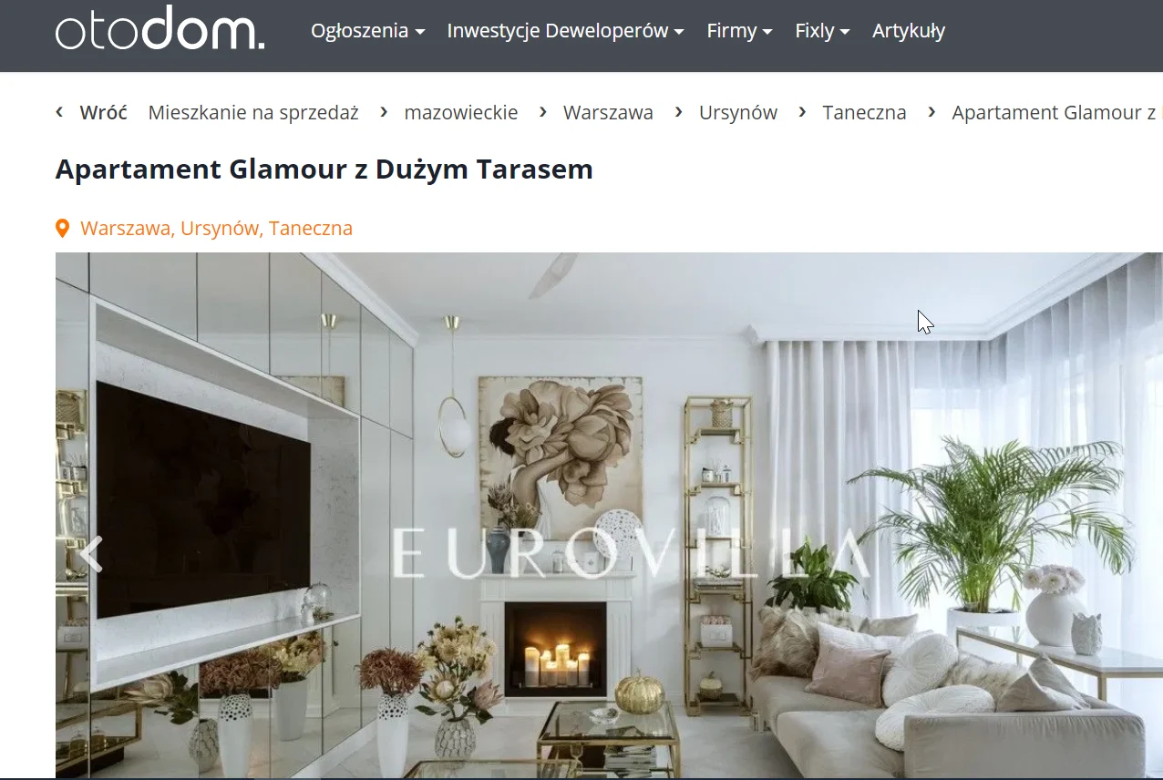 mieszkanie Klaudii Halejcio, fot. screen otodom.pl mieszkanie Klaudii Halejcio, fot. screen otodom.pl