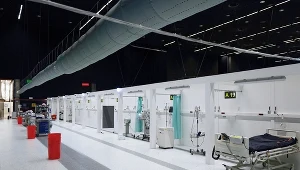 Likwidacja szpitala tymczasowego w hali Międzynarodowego Centrum Kongresowego w Katowicach