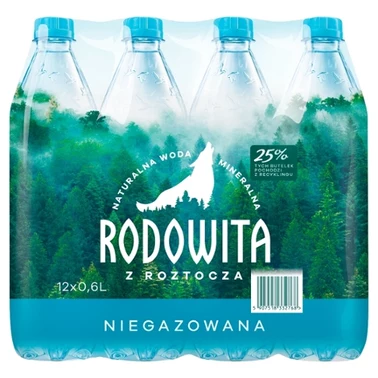 Rodowita z Roztocza Naturalna woda mineralna niegazowana 12 x 0,6 l - 0