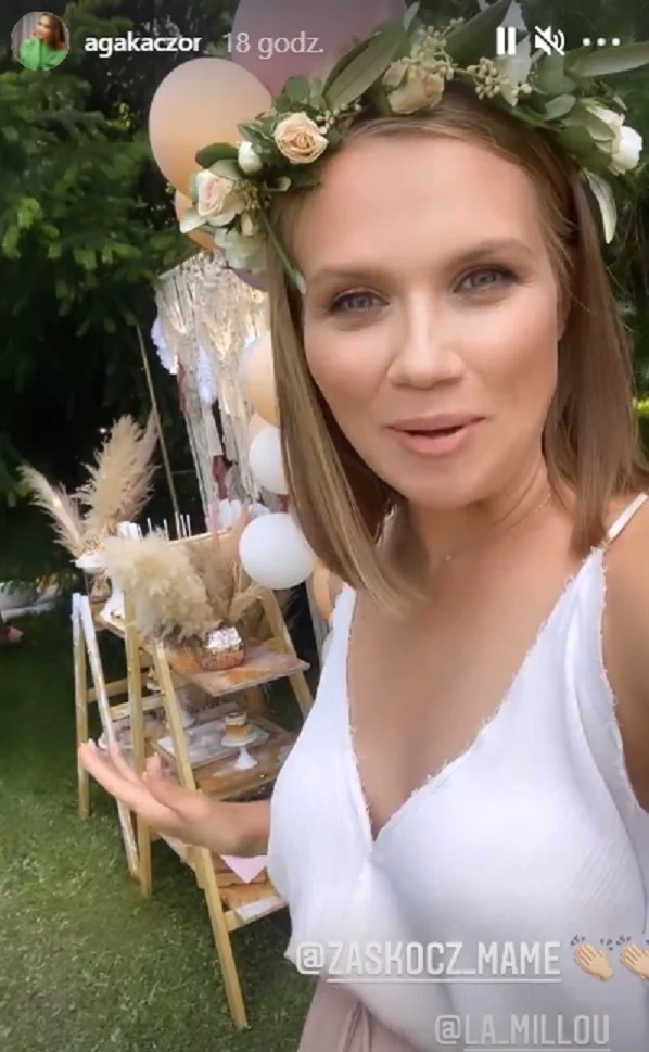 Agnieszka Kaczorowska po krytyce, jaka na nią spłynęła, bawiła się doskonale na swoim baby shower