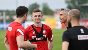 Kacper Kozłowski podczas zgrupowania reprezentacji Polski