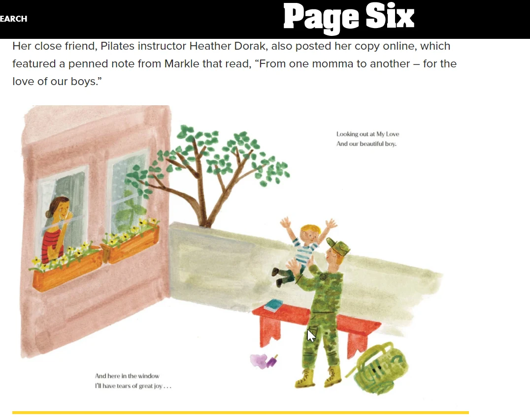 Ilustracja z książki "The bench", autorstwa księżnej Meghan