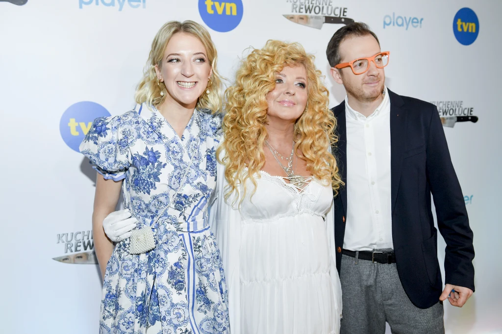 Magda Gessler z dziećmi - Larą Gessler i Tadeuszem Mullerem Magda Gessler z dziećmi - Larą Gessler i Tadeuszem Mullerem