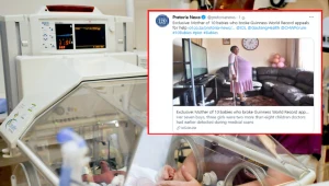 Kobieta twierdzi, że urodziła dziesięcioraczki (Źródło: Polsat News)