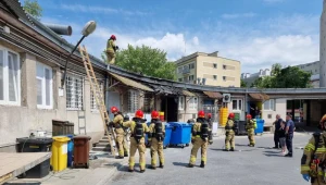 Pożar przy ul. Wrzeciono w Warszawie