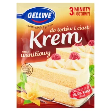 Gellwe Krem do tortów i ciast waniliowy smak 120 g - 1