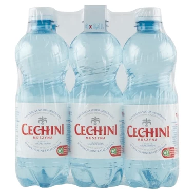 Cechini Muszyna Naturalna woda mineralna wysokozmineralizowana niskonasycona CO₂ 6 x 0,5 l - 2