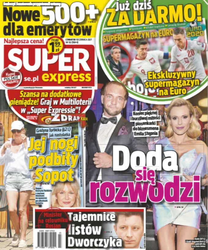 Grażyna Torbicka na okładce Super Expressu z dnia 10.06.2021 Grażyna Torbicka na okładce Super Expressu z dnia 10.06.2021