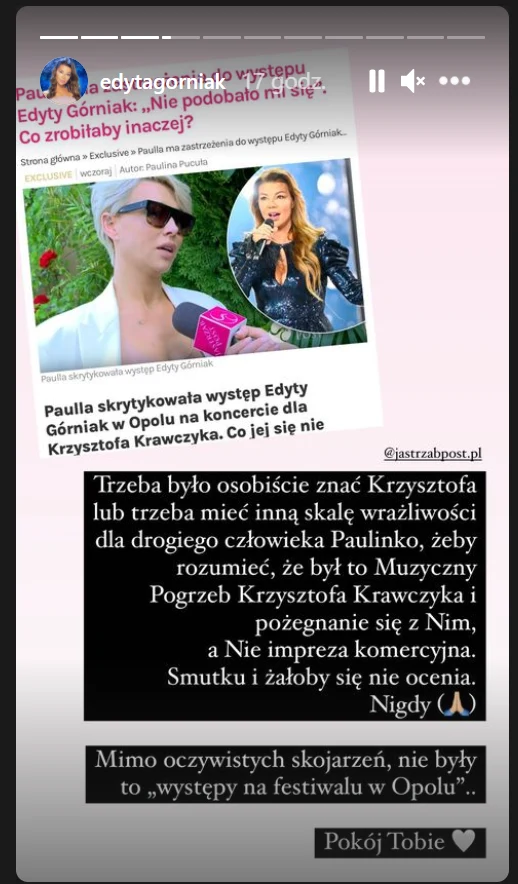 Edyta Górniak odpowiada na krytykę ze strony Paulli / Zdjęcie pochodzi z https://www.instagram.com/edytagorniak/?hl=pl Edyta Górniak odpowiada na krytykę ze strony Paulli / Zdjęcie pochodzi z https://www.instagram.com/edytagorniak/?hl=pl