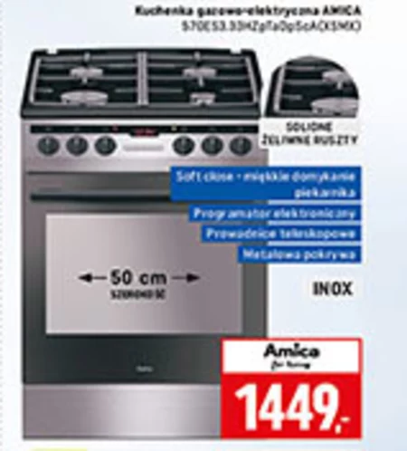 Kuchenka gazowo-elektryczna Amica