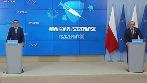 Konferencja premiera Mateusza Morawieckiego i ministra zdrowia Adama Niedzielskiego