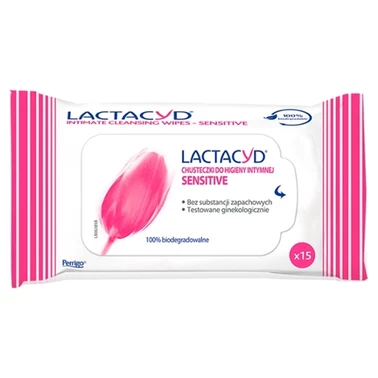 Lactacyd Sensitive Chusteczki do higieny intymnej 15 sztuk - 0