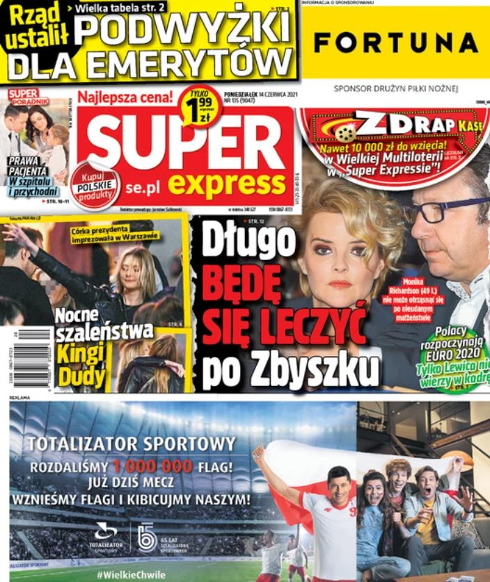 Okładka "Super Express". Okładka "Super Express".