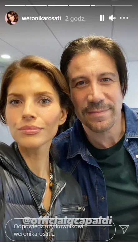 Rosati z kolegą z planu Giannim Capaldim, https://www.instagram.com/weronikarosati/