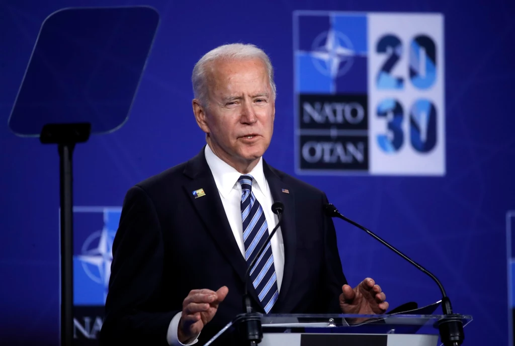 Joe Biden podczas konferencji prasowej po szczycie NATO Joe Biden podczas konferencji prasowej po szczycie NATO