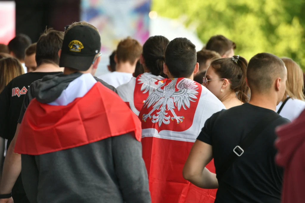 kibice podczas meczu Polska Słowacja na Euro 2020 kibice podczas meczu Polska Słowacja na Euro 2020