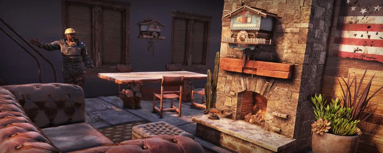 Nie ma jak w domu, a dzięki urządzeniu C.A.M.P. wyprodukowanemu przez Vault-Tec, możesz zabrać dom ze sobą! Otwórz Pip-Boya, wybierz przycisk „Przenieś C.A.M.P.”, umieść C.A.M.P. w odpowiednim miejscu i zacznij budować nową siedzibę. Z czasem nauczysz się wznosić w C.A.M.P. szereg nowych obiektów po zaliczeniu zadań lub wydarzeń, a nawet kupując plany od handlarzy i innych graczy. Nie ma jak w domu, a dzięki urządzeniu C.A.M.P. wyprodukowanemu przez Vault-Tec, możesz zabrać dom ze sobą! Otwórz Pip-Boya, wybierz przycisk „Przenieś C.A.M.P.”, umieść C.A.M.P. w odpowiednim miejscu i zacznij budować nową siedzibę. Z czasem nauczysz się wznosić w C.A.M.P. szereg nowych obiektów po zaliczeniu zadań lub wydarzeń, a nawet kupując plany od handlarzy i innych graczy.