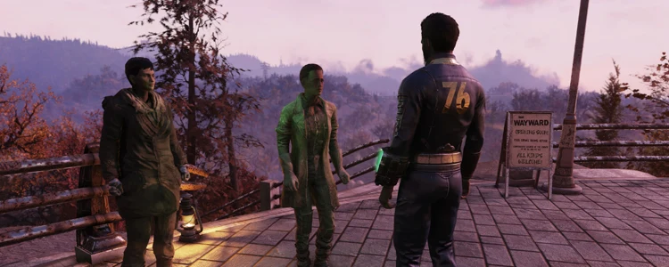 Gdy już poświęcisz chwilę na podziwianie widoku z wrót Krypty 76, spróbuj wykonać kilka kroków w dół i spotkać Lacey i Iselę. Te dwie podróżniczki rozpoczynają serię zadań „Zbłąkane dusze”, która przedstawia ogólną mechanikę gry i pozwala zbudować pierwszy, skromny C.A.M.P. Następnie zaczniesz odkrywać losy Appalachów i ich mieszkańców po Wielkiej Wojnie, pomagać ludziom i frakcjom, które je zamieszkują, a nawet nauczysz się po drodze odpalać własne atomówki.