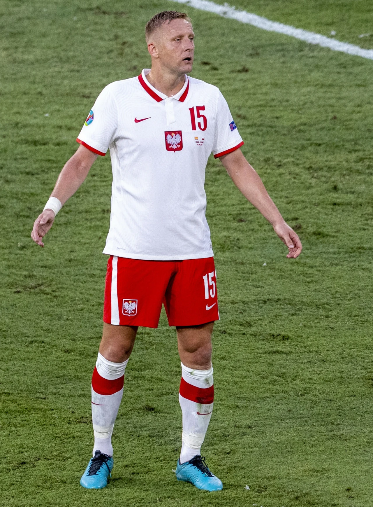 Kamil Glik podczas meczu Hiszpania-Polska